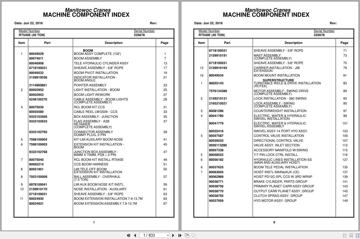 Grove Crane RT540E 235678 Parts Manual 2016 (1)