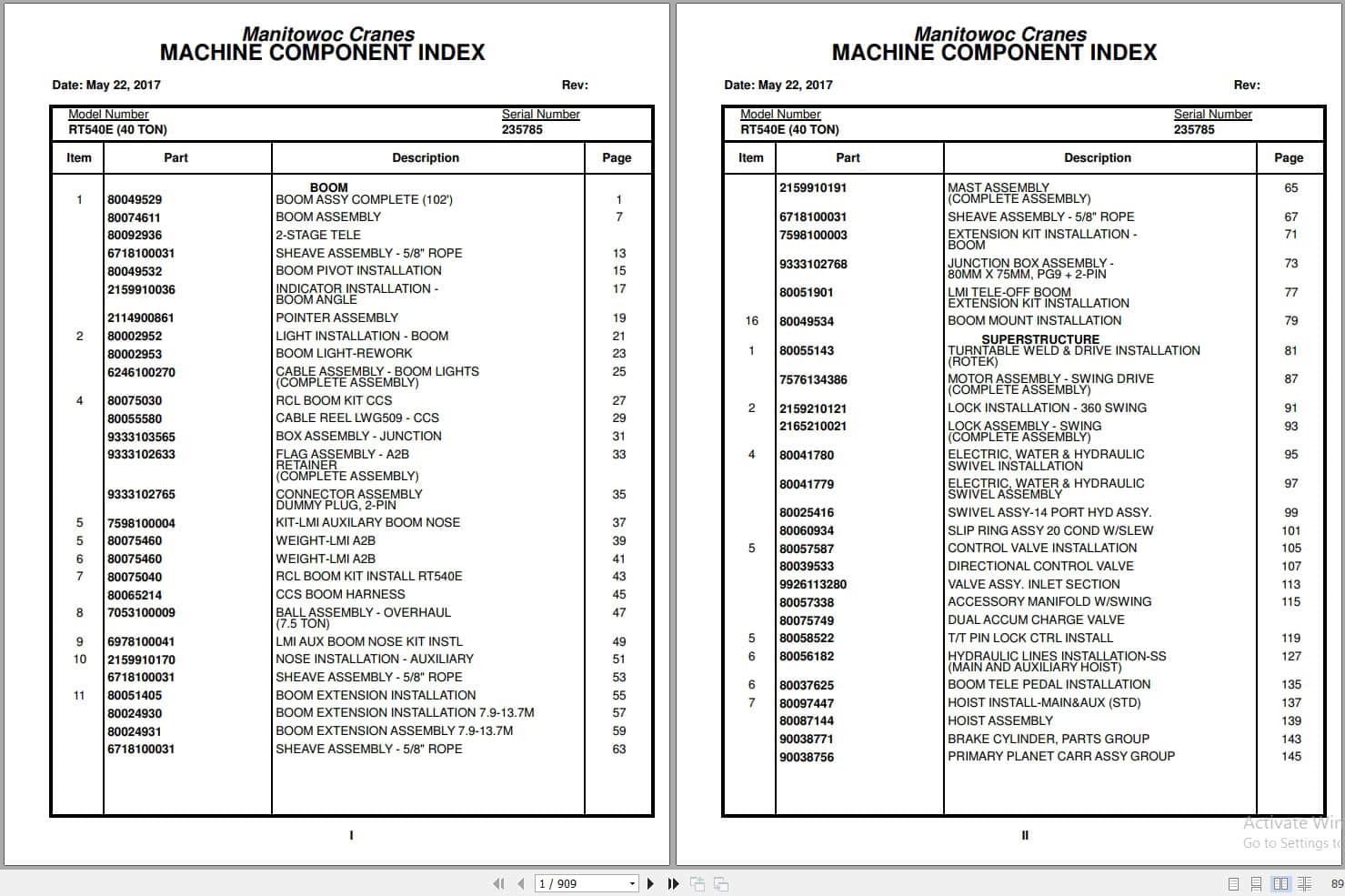 Grove Crane RT540E 235785 Parts Manual 2017 (1)