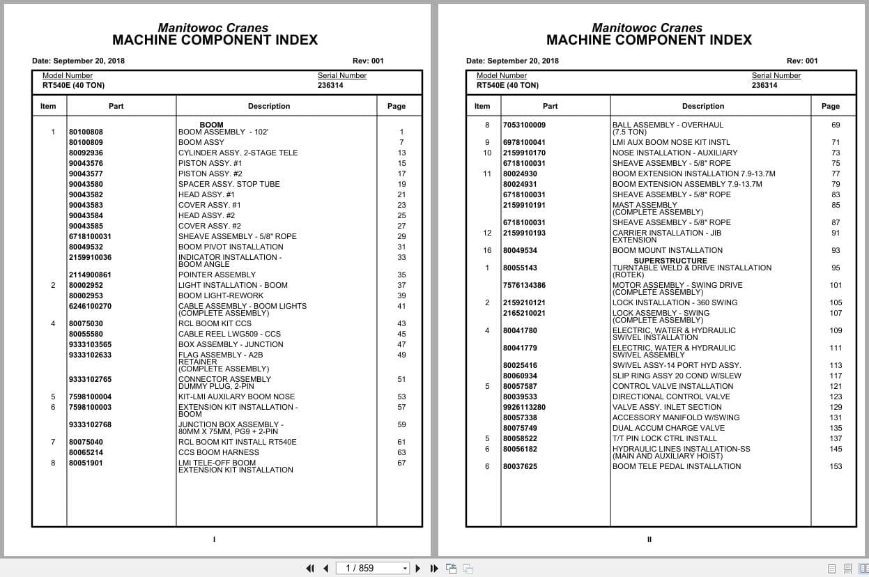 Grove Crane RT540E 236314 Parts Manual 2018 (1)
