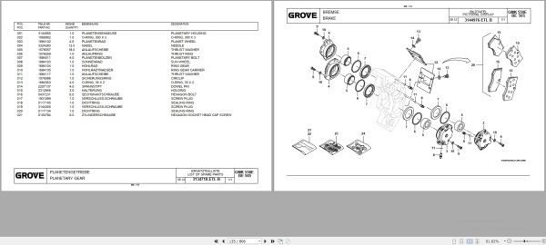 Grove Crane RT550E Spare Parts List 3200767 2013 (2)