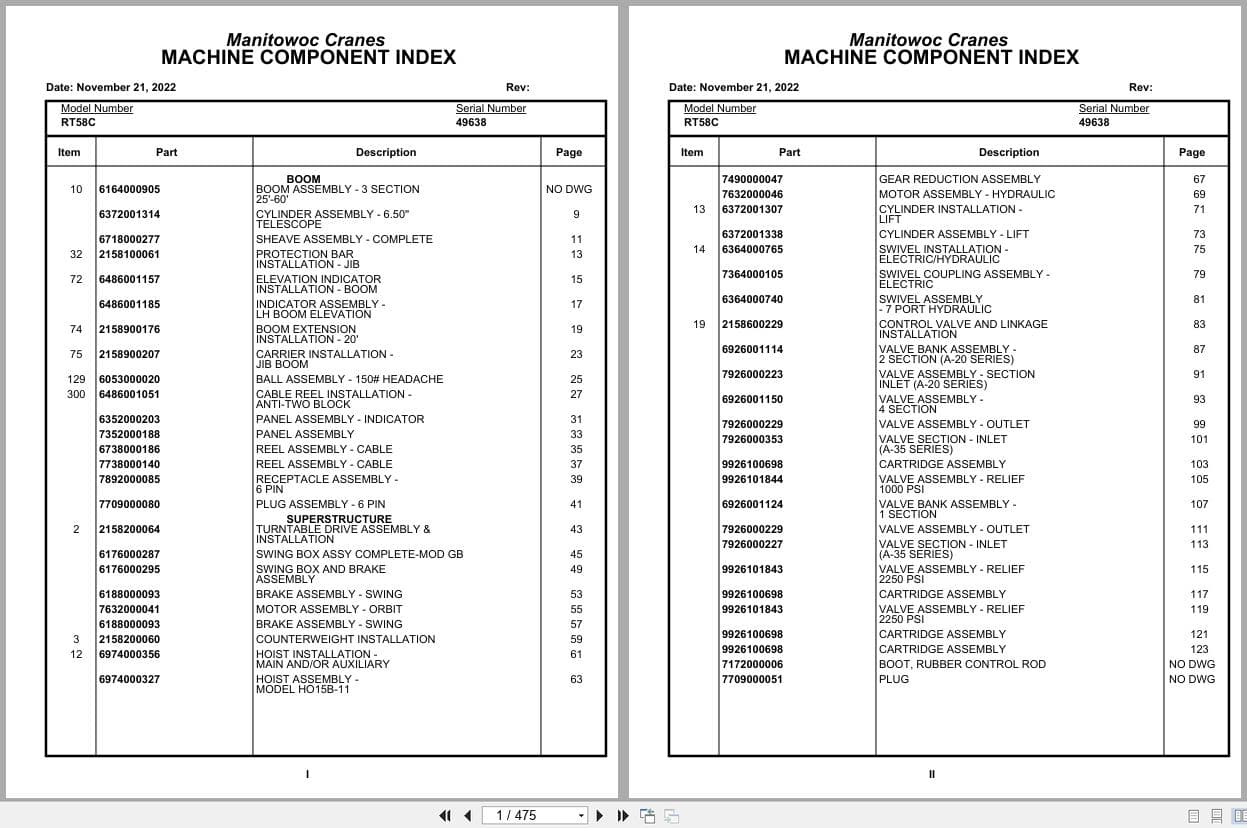 Grove Crane RT58C 49638 Parts Manual 2022 (1)