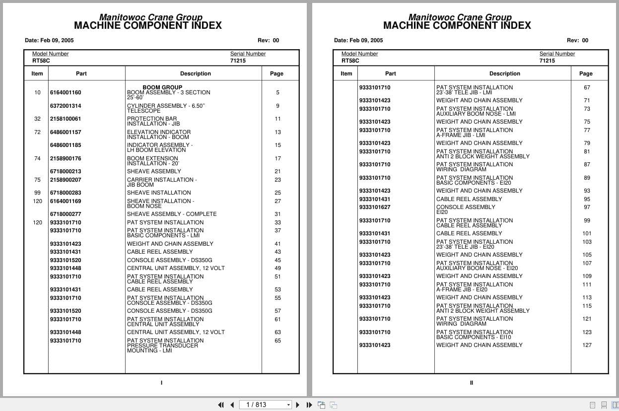 Grove Crane RT58C 71215 Parts Manual 2005 (1)