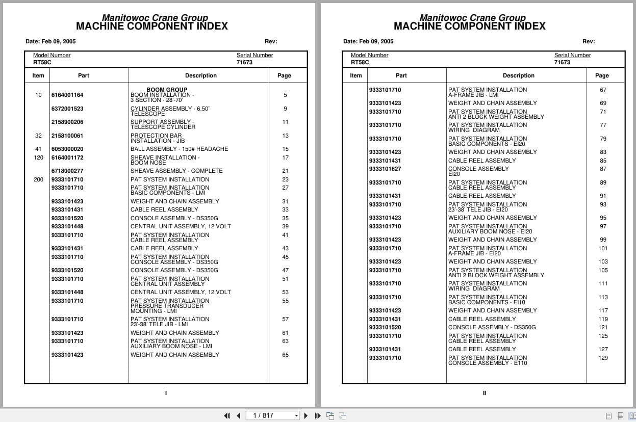 Grove Crane RT58C 71673 Parts Manual 2005 (1)