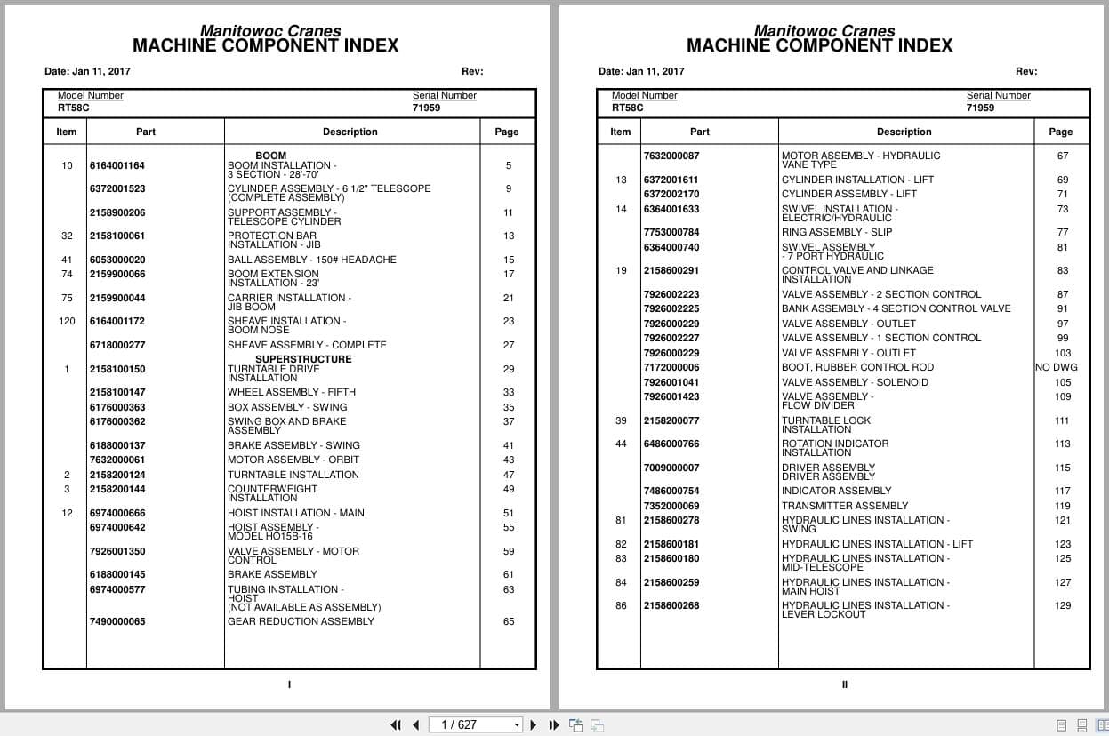 Grove Crane RT58C 71959 Parts Manual 2017 (1)