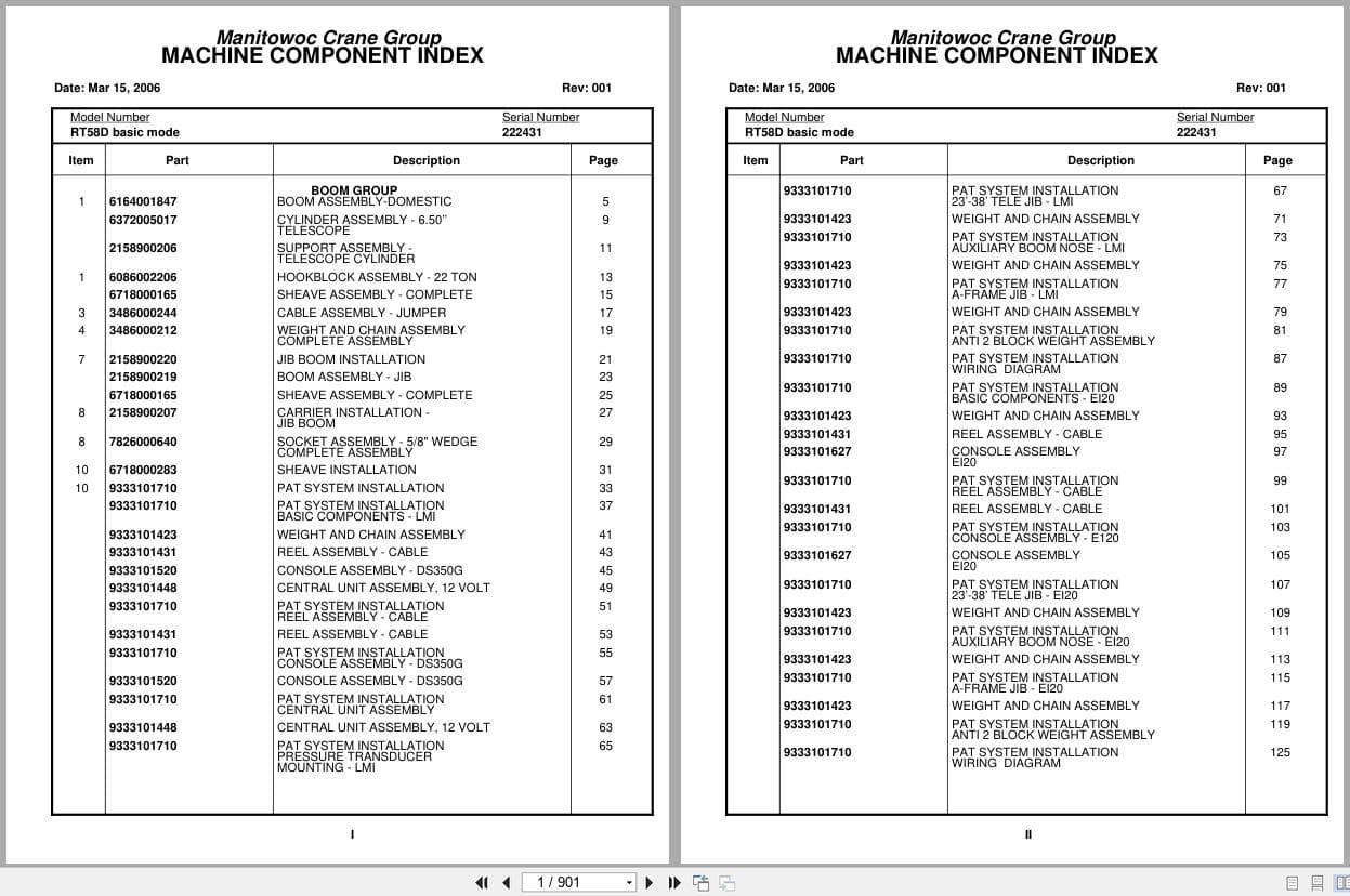 Grove Crane RT58D 222431 Parts Manual 2006 (1)