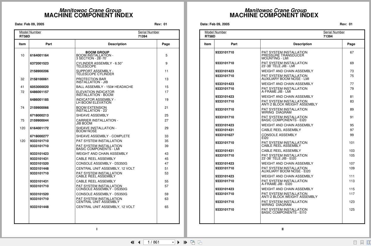 Grove Crane RT58D 71394 Parts Manual 2005 (1)