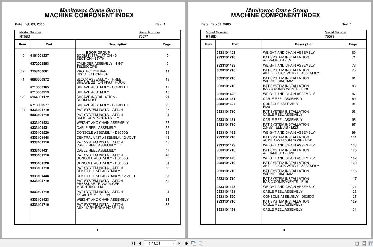 Grove Crane RT58D 75577 Parts Manual 2005 (1)