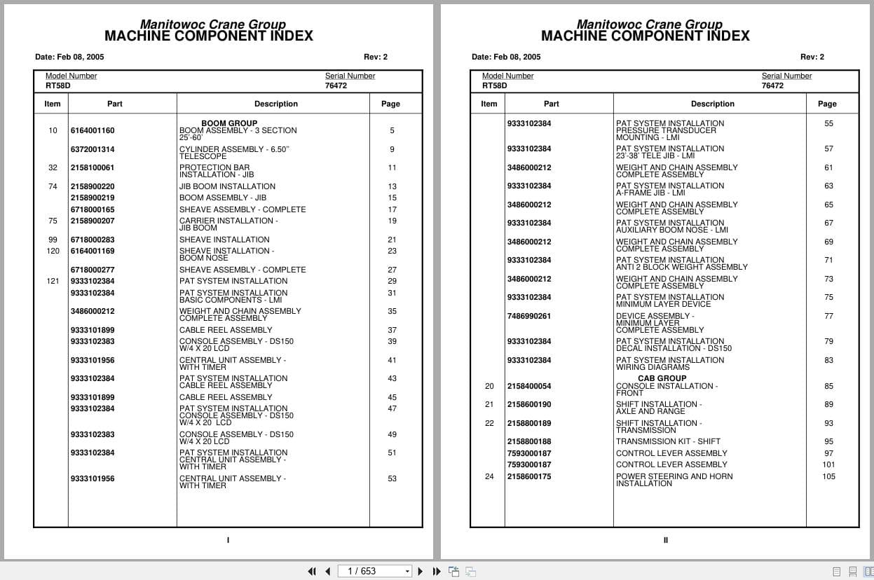 Grove Crane RT58D 76472 Parts Manual 2005 (1)
