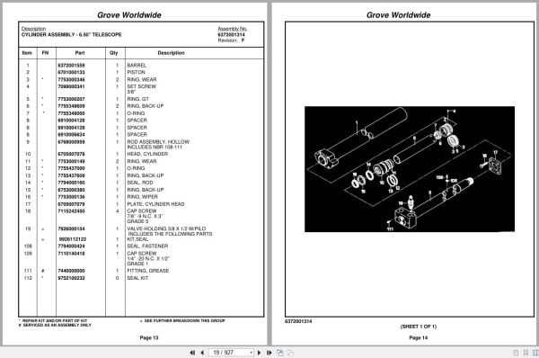Grove Crane RT58D 77590 Parts Manual 2003 (2)