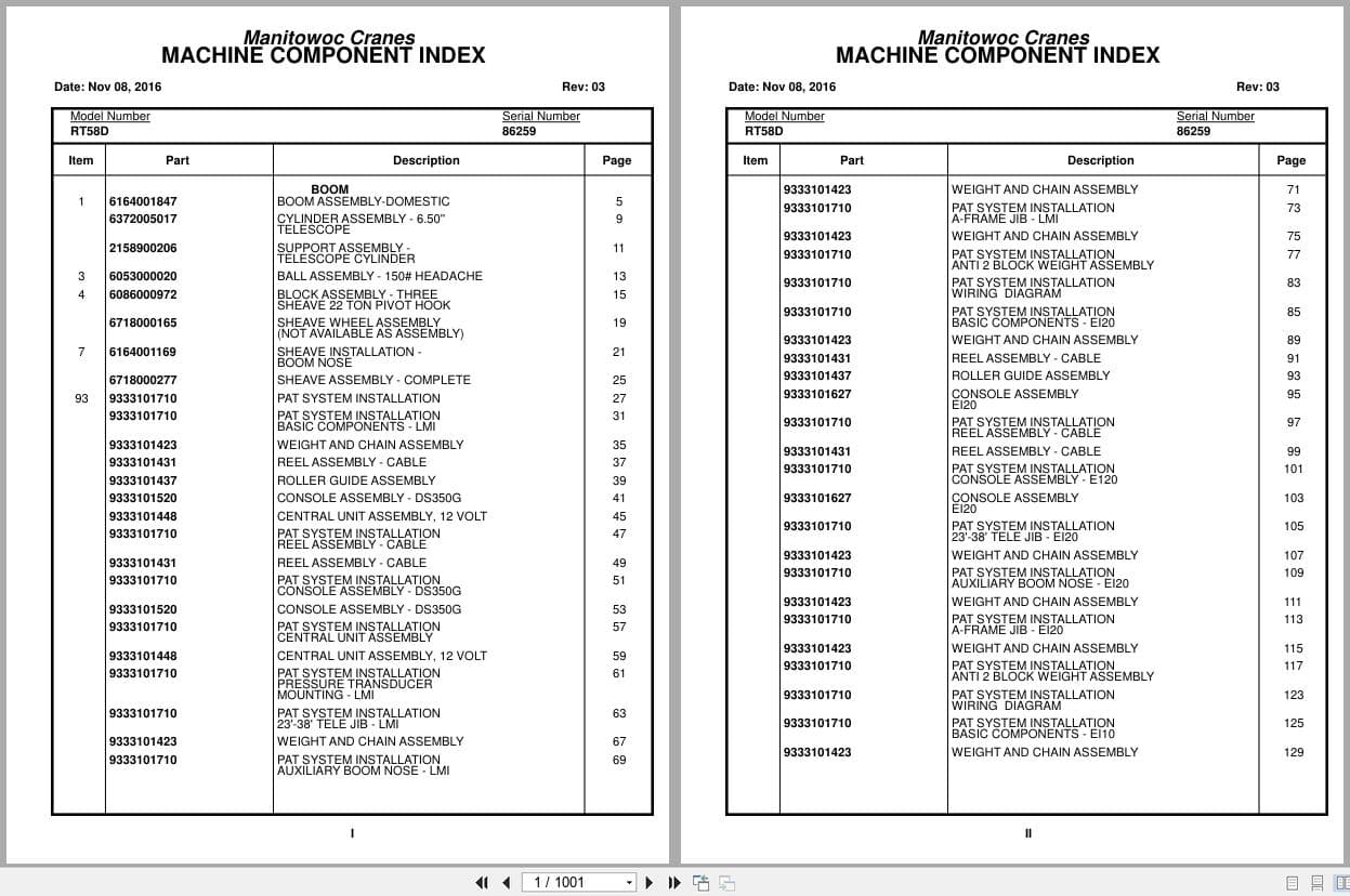 Grove Crane RT58D 86259 Parts Manual 2016 (1)