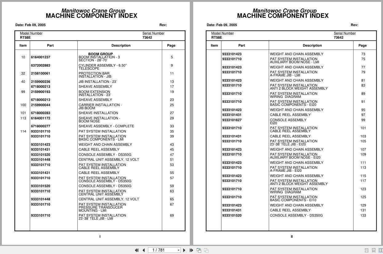 Grove Crane RT58E 73642 Parts Manual 2005 (1)