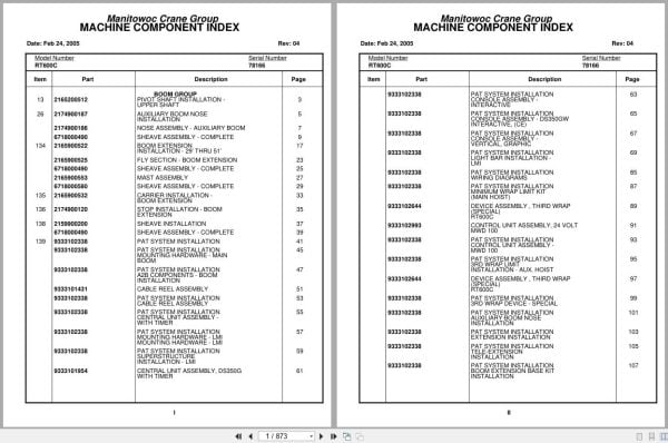 Grove Crane RT600C 78166 Parts Manual 2005 (1)