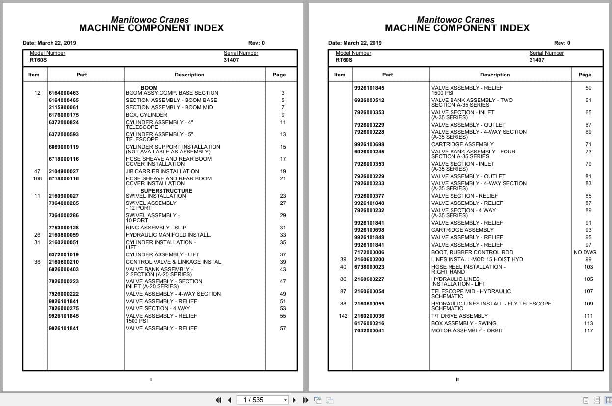 Grove Crane RT60S 31407 Parts Manual 2019 (1)
