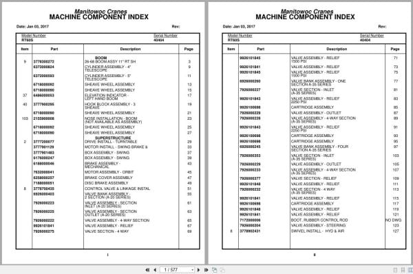 Grove Crane RT60S 40404 Parts Manual 2017 (1)