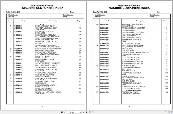 Grove Crane RT630B 69604 Parts Manual 2020 (1)