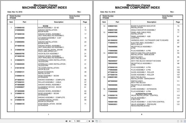 Grove Crane RT630B 72283 Parts Manual 2016 (1)