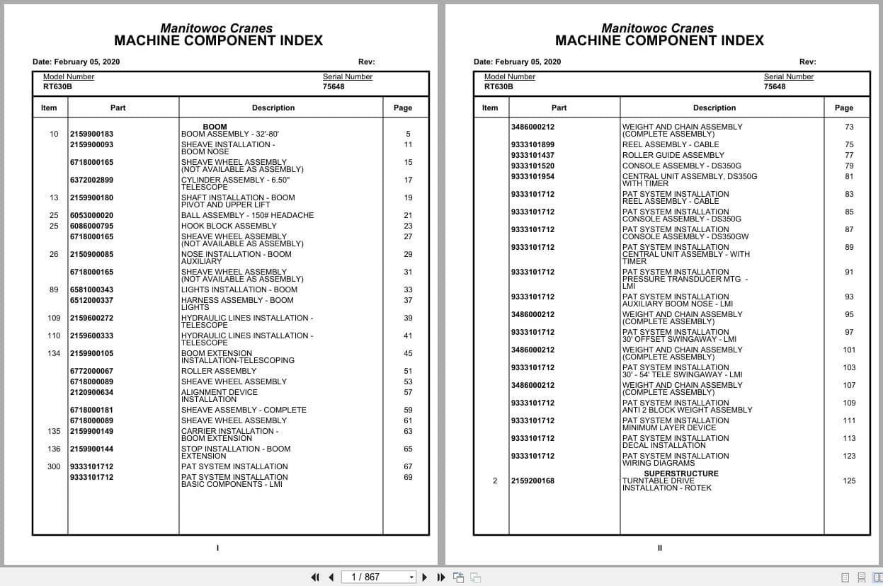 Grove Crane RT630B 75648 Parts Manual 2020 (1)