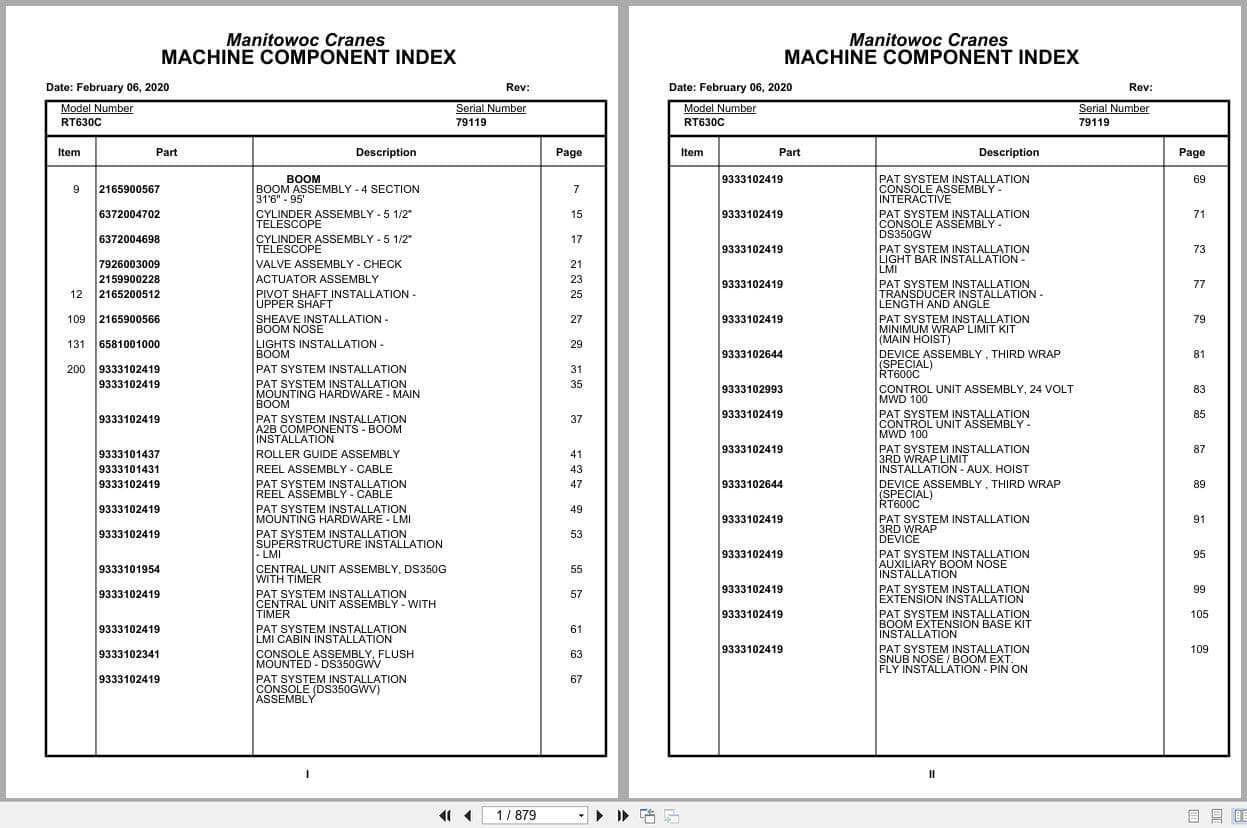Grove Crane RT630C 79119 Parts Manual 2020 (1)