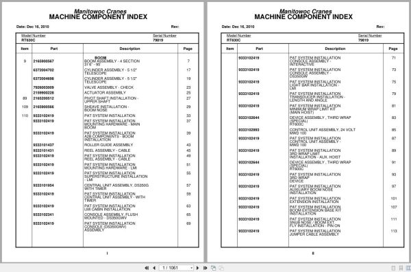Grove Crane RT630C 79819 Parts Manual 2010 (1)