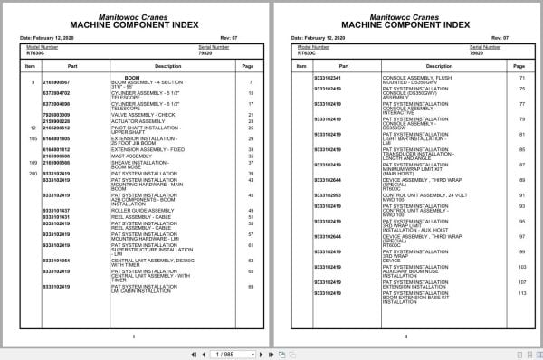Grove Crane RT630C 79820 Parts Manual 2020 (1)
