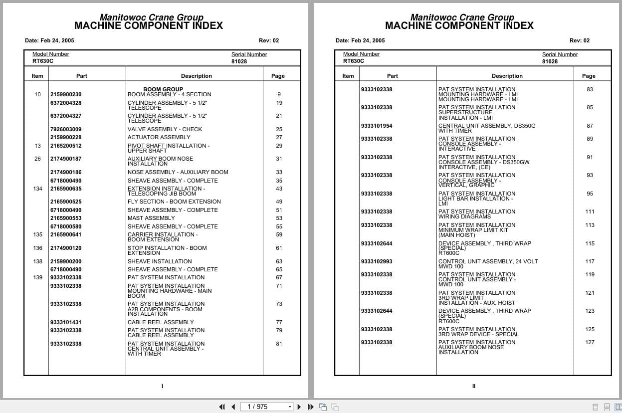 Grove Crane RT630C 81028 Parts Manual 2005 (1)