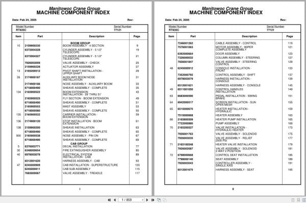 Grove Crane RT635C 77121 Parts Manual 2005 (1)