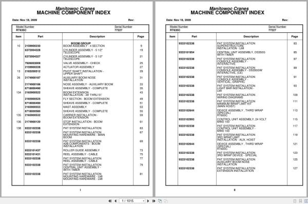 Grove Crane RT635C 77227 Parts Manual 2009 (1)