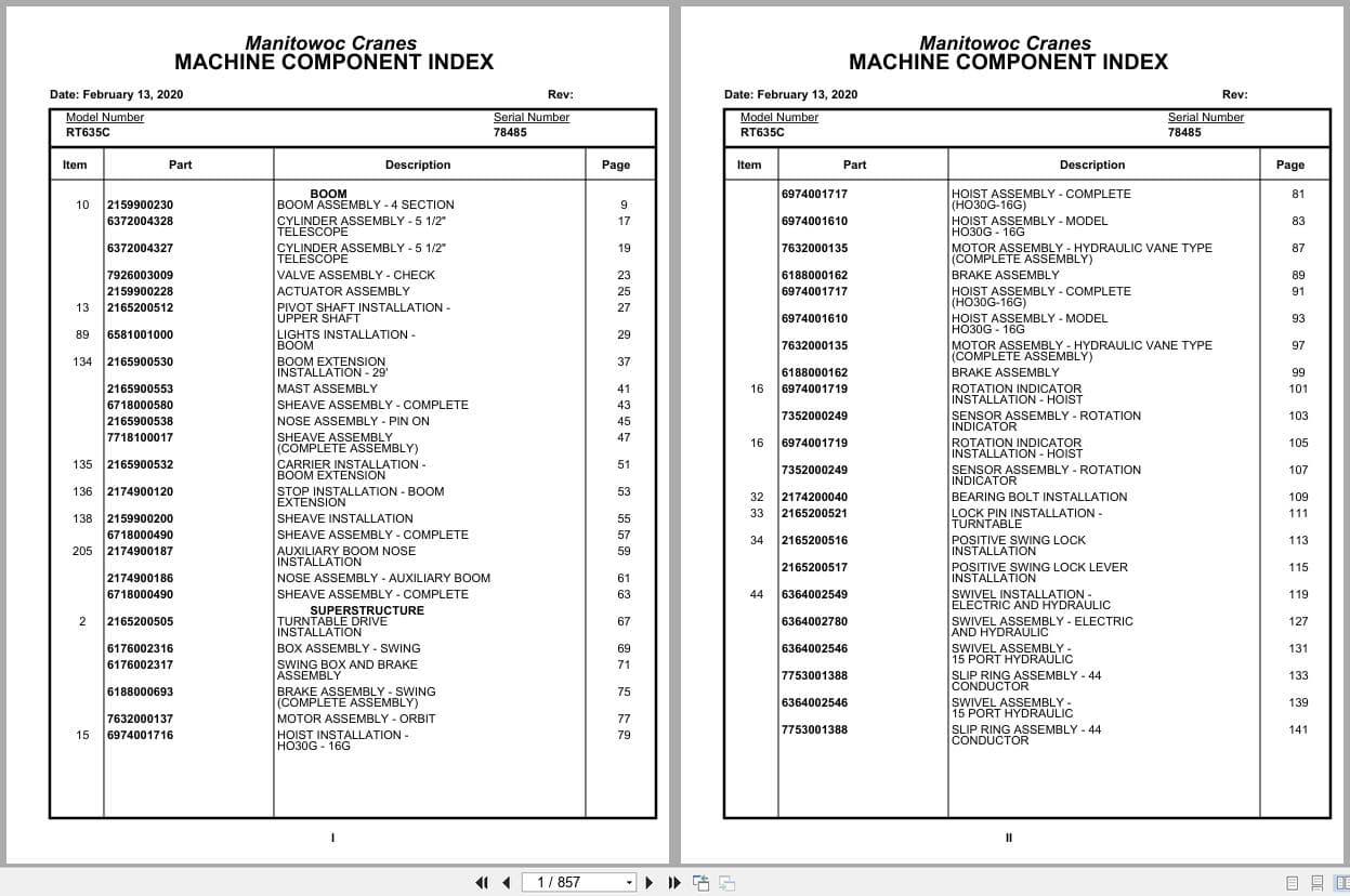 Grove Crane RT635C 78485 Parts Manual 2020 (1)