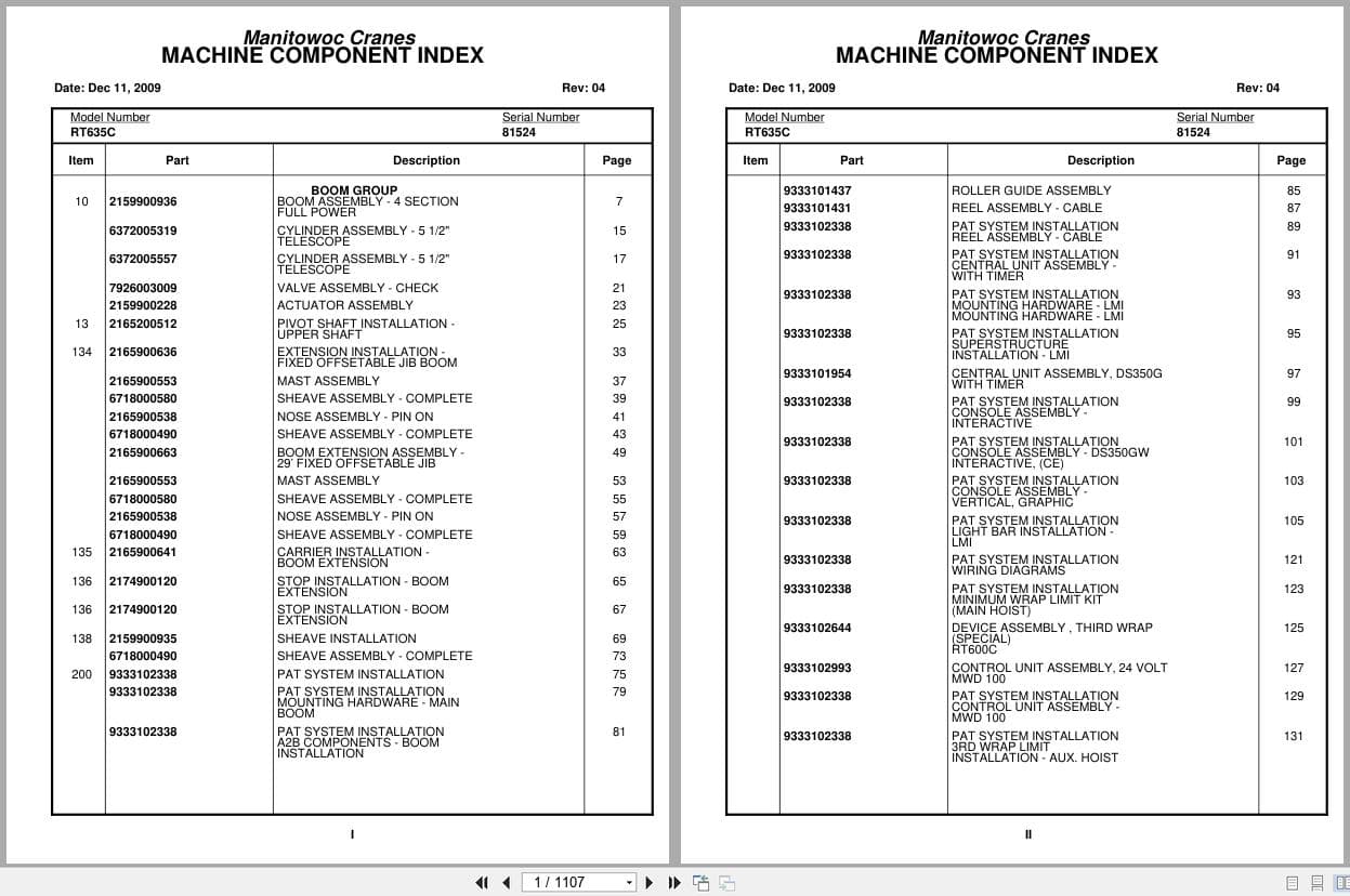 Grove Crane RT635C 81524 Parts Manual 2009 (1)