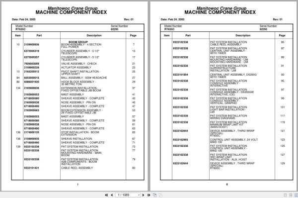 Grove Crane RT635C 82295 Parts Manual 2005 (1)