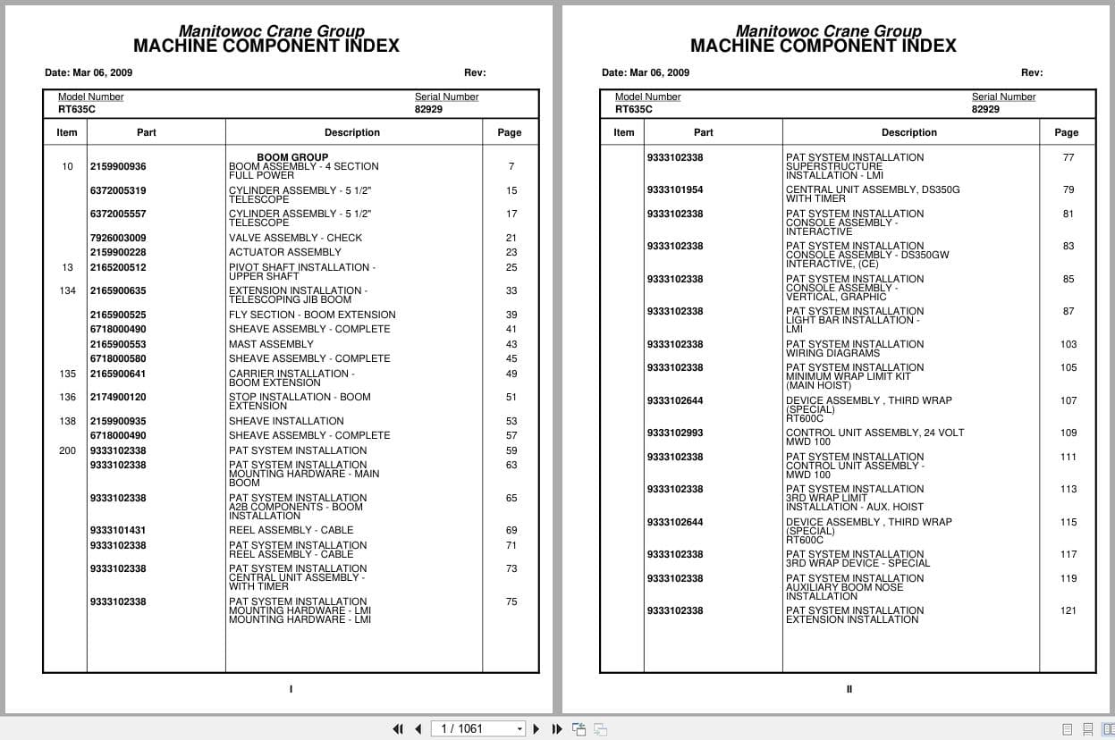 Grove Crane RT635C 82929 Parts Manual 2009 (1)