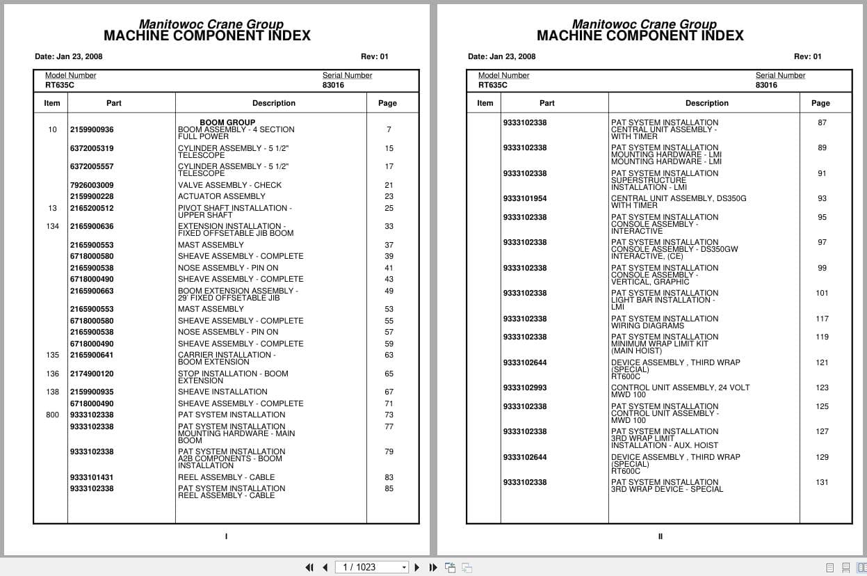 Grove Crane RT635C 83016 Parts Manual 2008 (1)