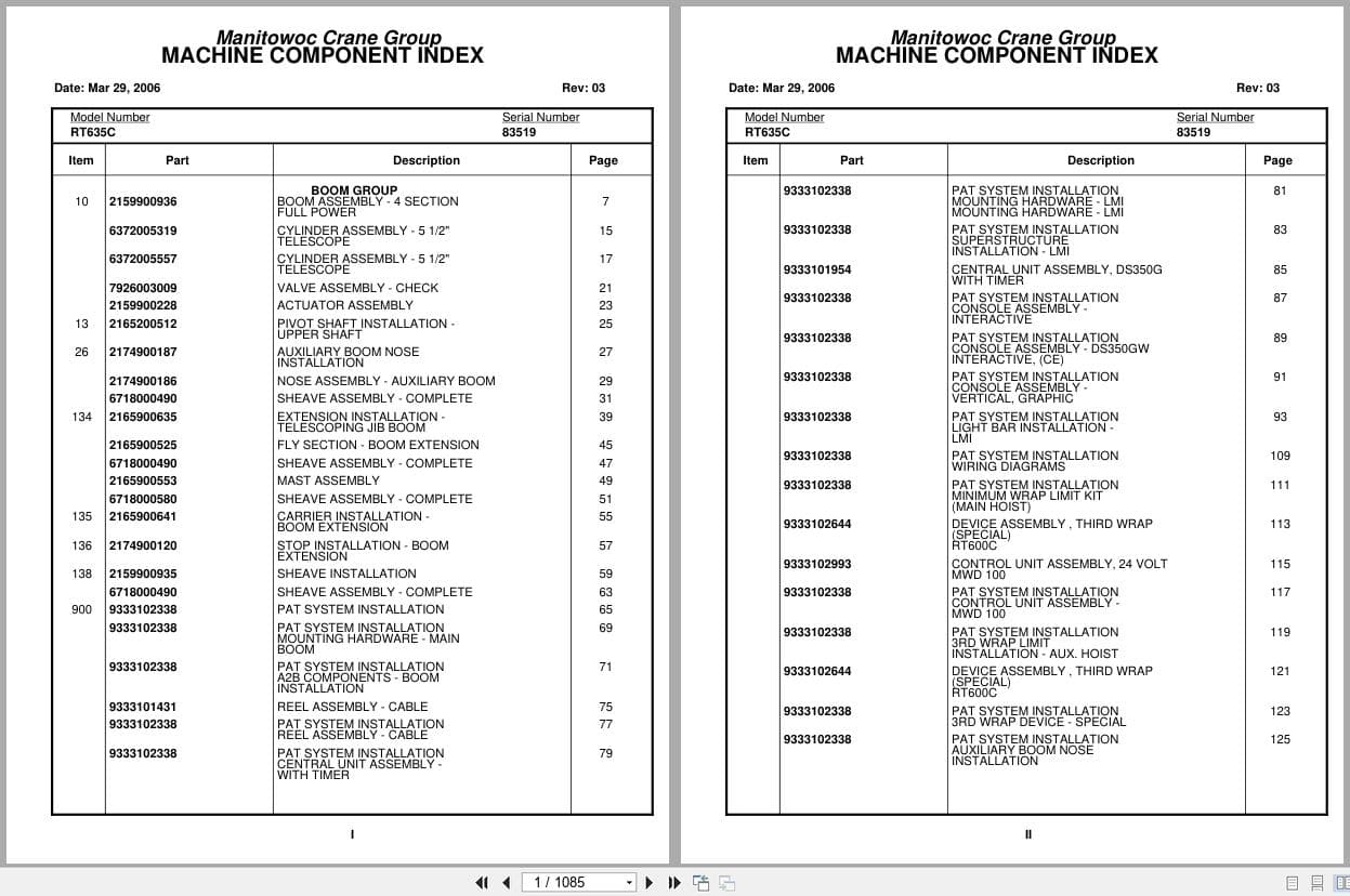 Grove Crane RT635C 83519 Parts Manual 2006 (1)