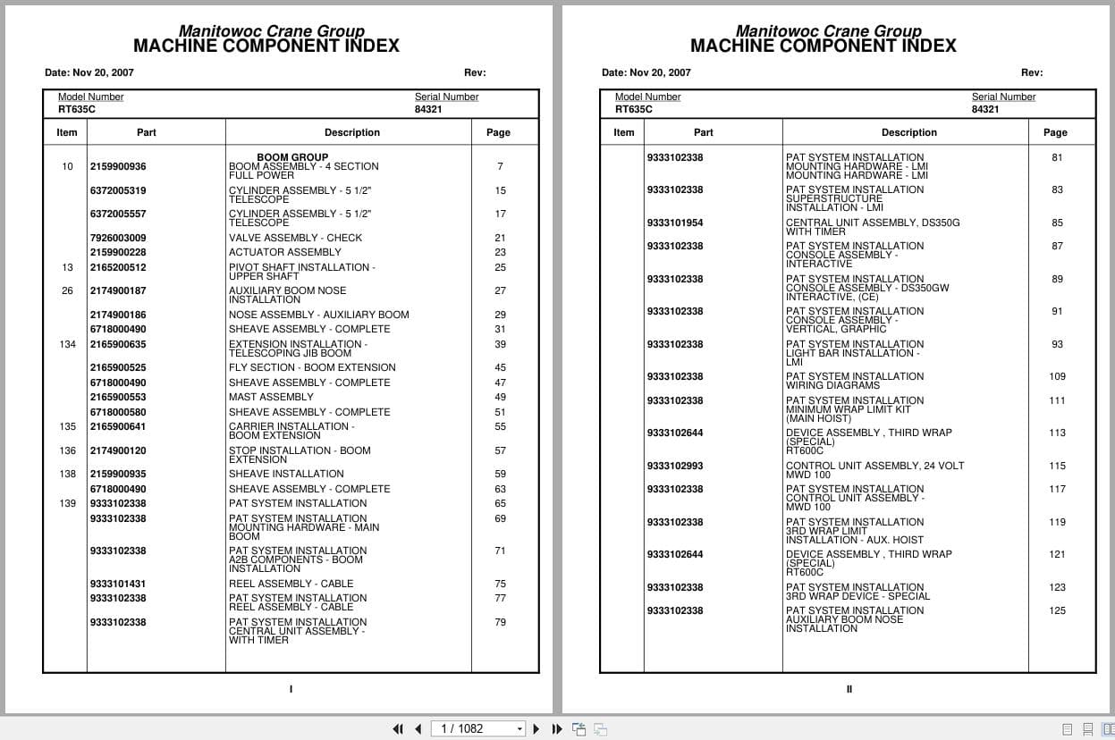 Grove Crane RT635C 84321 Parts Manual 2007 (1)