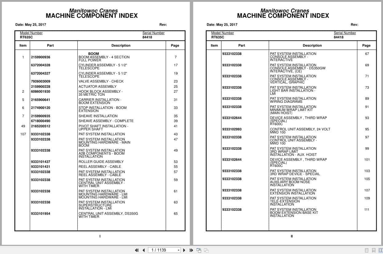 Grove Crane RT635C 84418 Parts Manual 2017 (1)