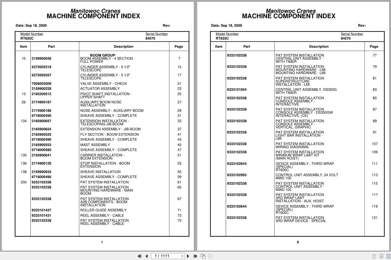 Grove Crane RT635C 84570 Parts Manual 2009 (1)