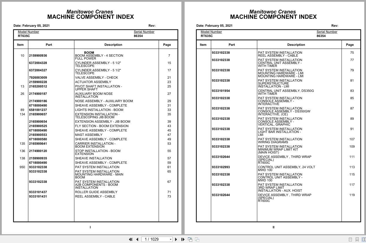 Grove Crane RT635C 86354 Parts Manual 2021 (1)