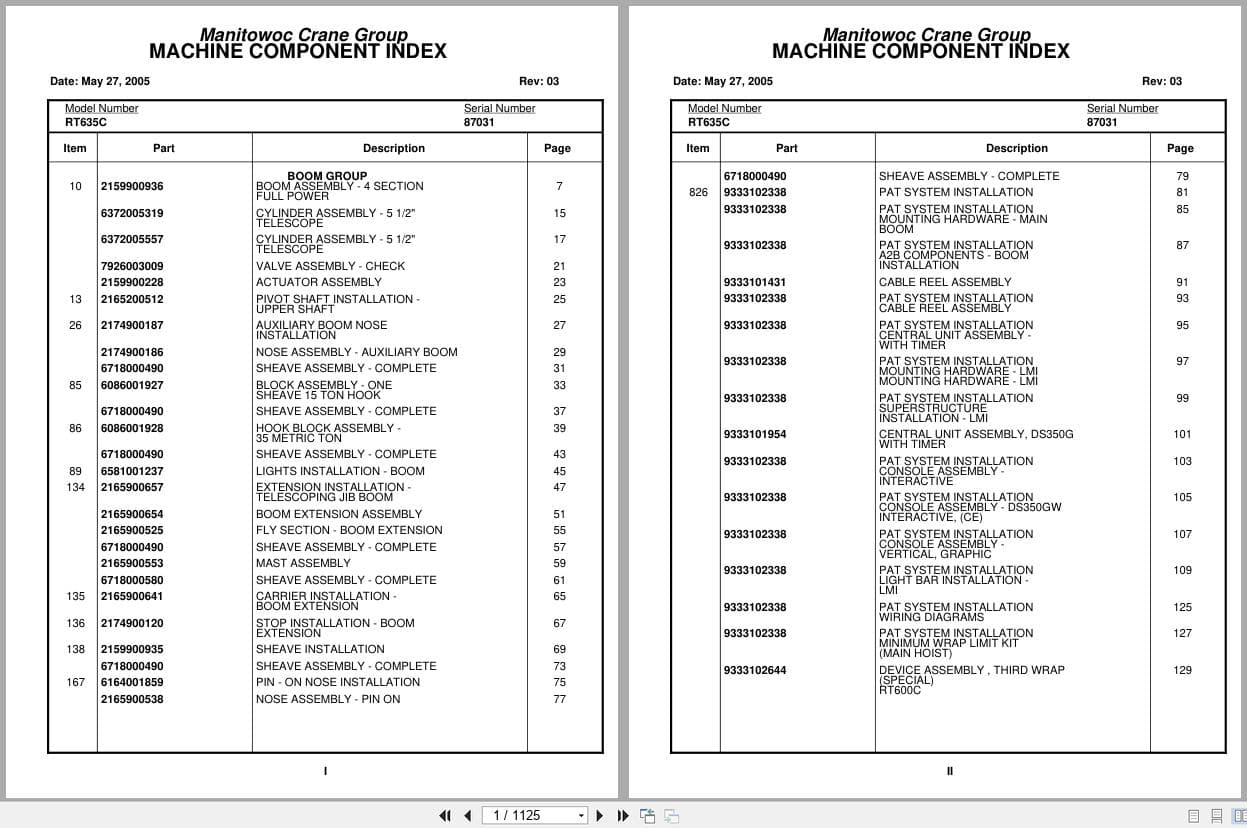 Grove Crane RT635C 87031 Parts Manual 2005 (1)