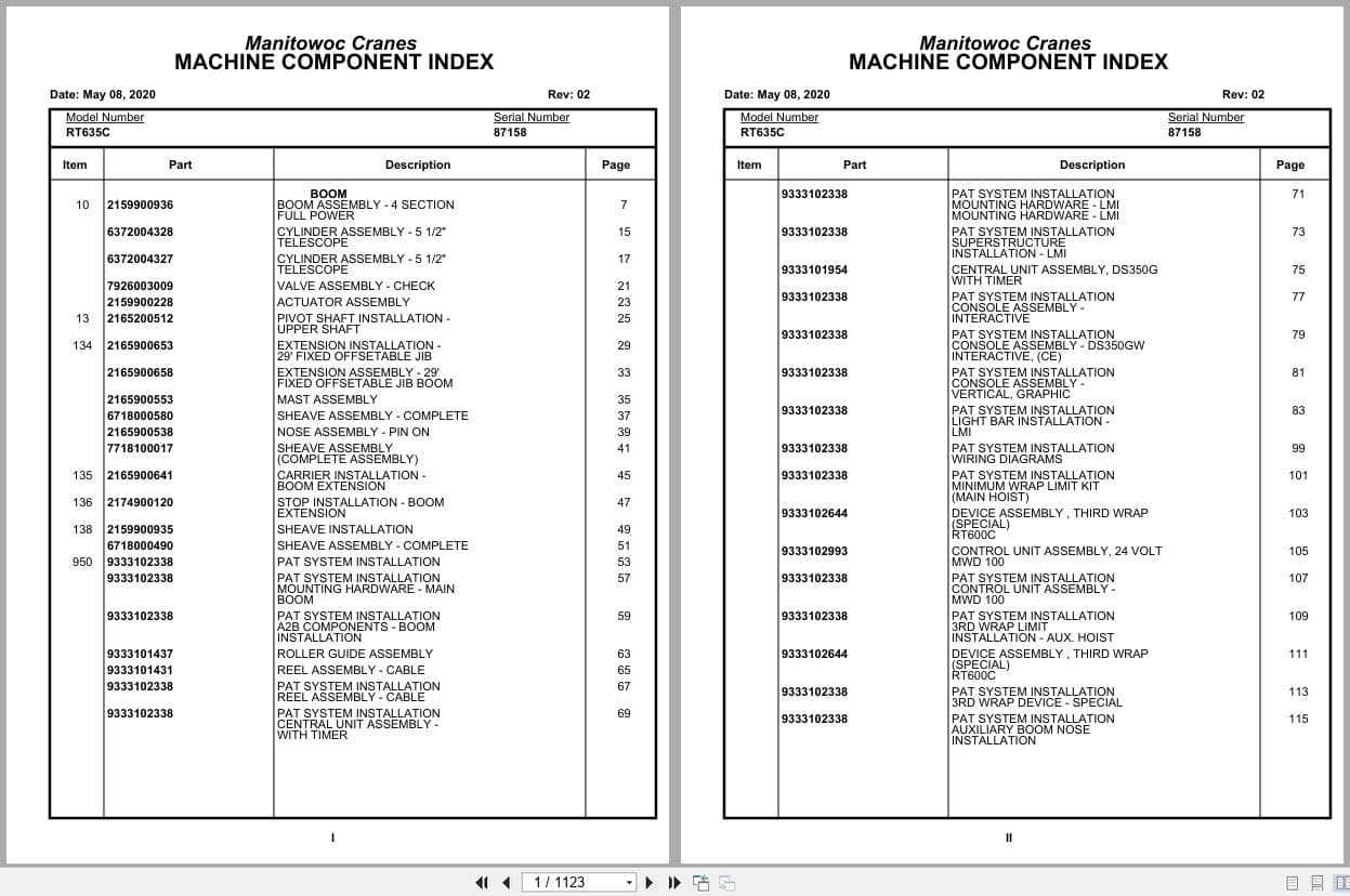 Grove Crane RT635C 87158 Parts Manual 2020 (1)