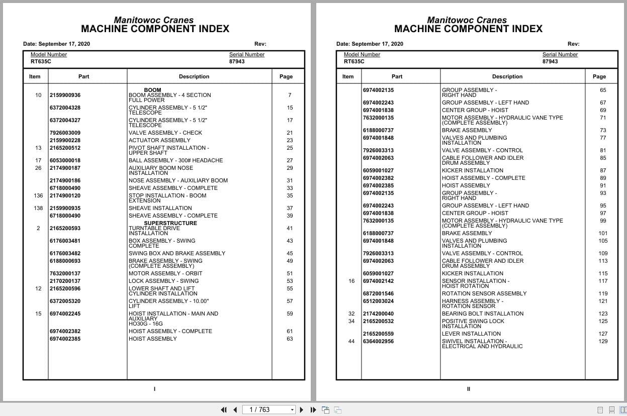 Grove Crane RT635C 87943 Parts Manual 2020 (1)