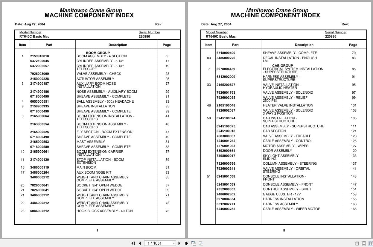 Grove Crane RT640C 220886 Parts Manual 2004 (1)