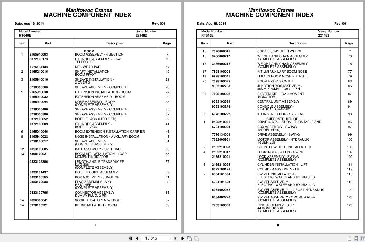 Grove Crane RT640E 221482 Parts Manual 2014 (1)