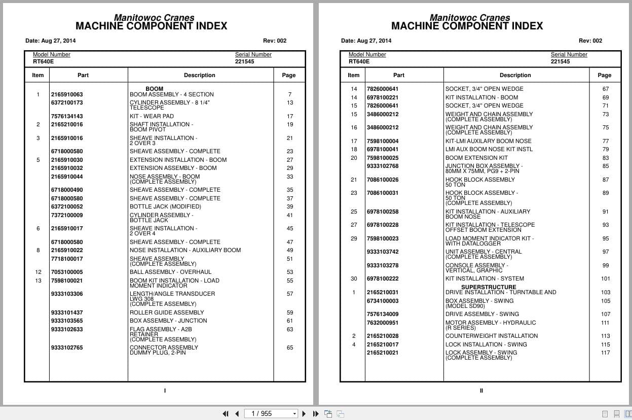 Grove Crane RT640E 221545 Parts Manual 2014 (1)