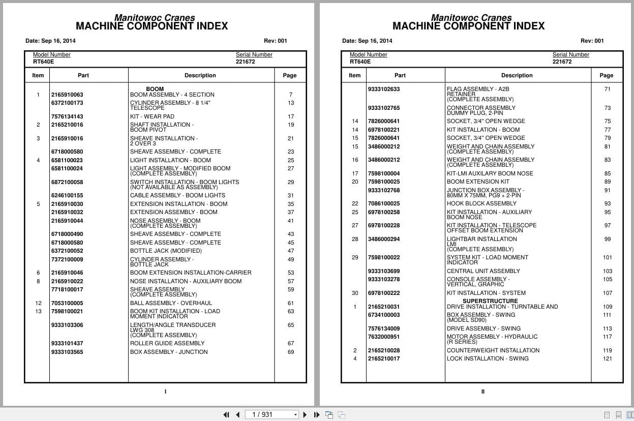 Grove Crane RT640E 221672 Parts Manual 2014 (1)