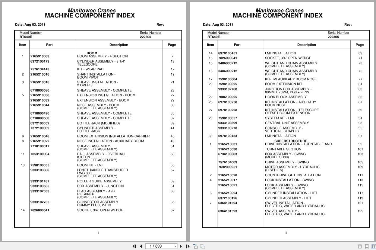 Grove Crane RT640E 222305 Parts Manual 2011 (1)