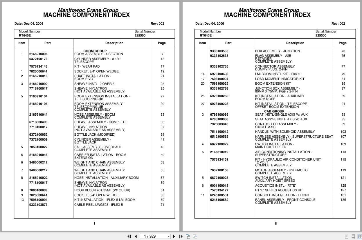 Grove Crane RT640E 225500 Parts Manual 2006 (1)