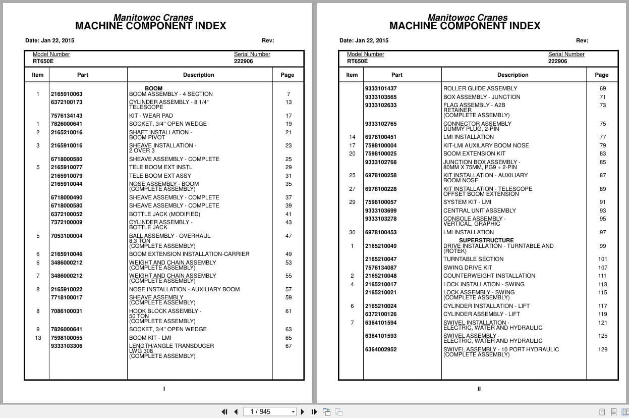 Grove Crane RT650E 222906 Parts Manual 2015 (1)