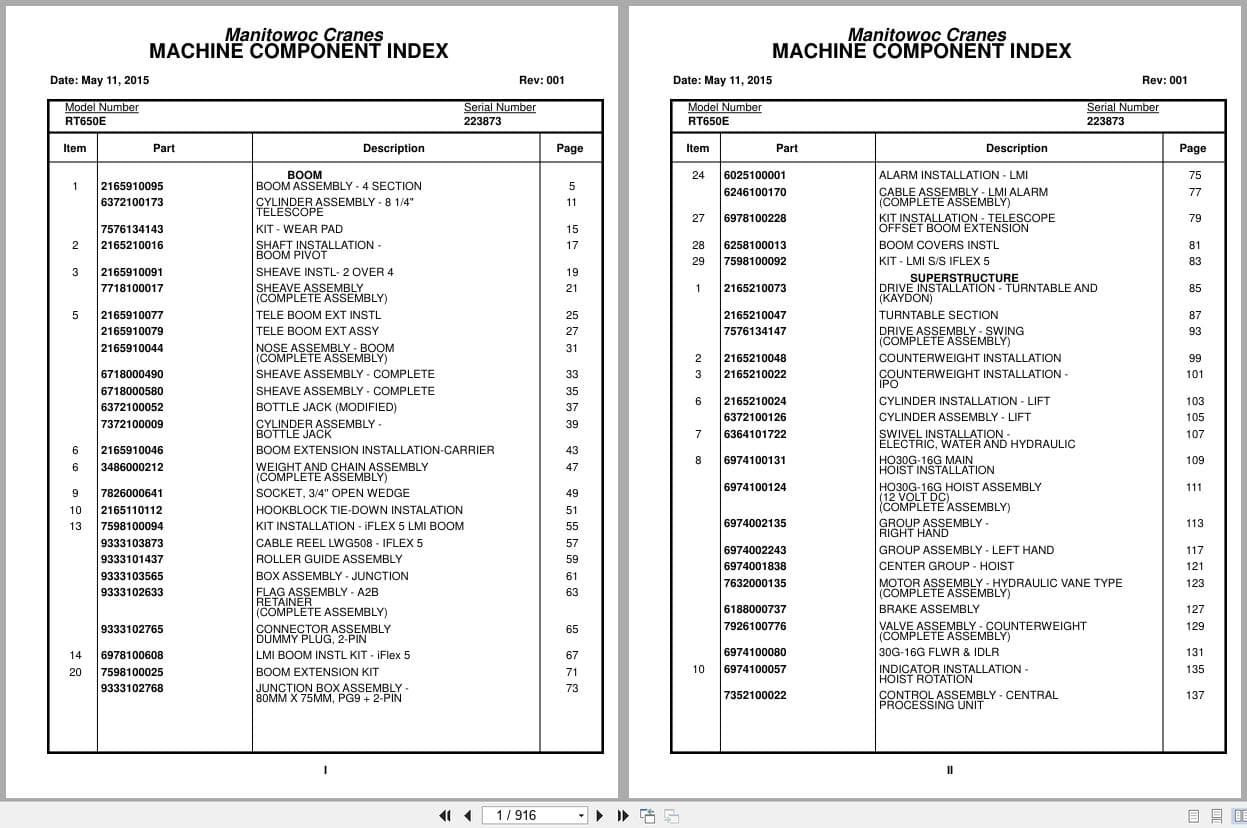 Grove Crane RT650E 223873 Parts Manual 2015 (1)