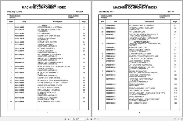 Grove Crane RT650E 223907 Parts Manual 2015 (1)