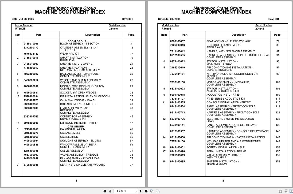 Grove Crane RT650E 224546 Parts Manual 2005 (1)